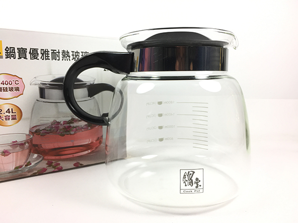 優雅耐熱玻璃壺2.4L