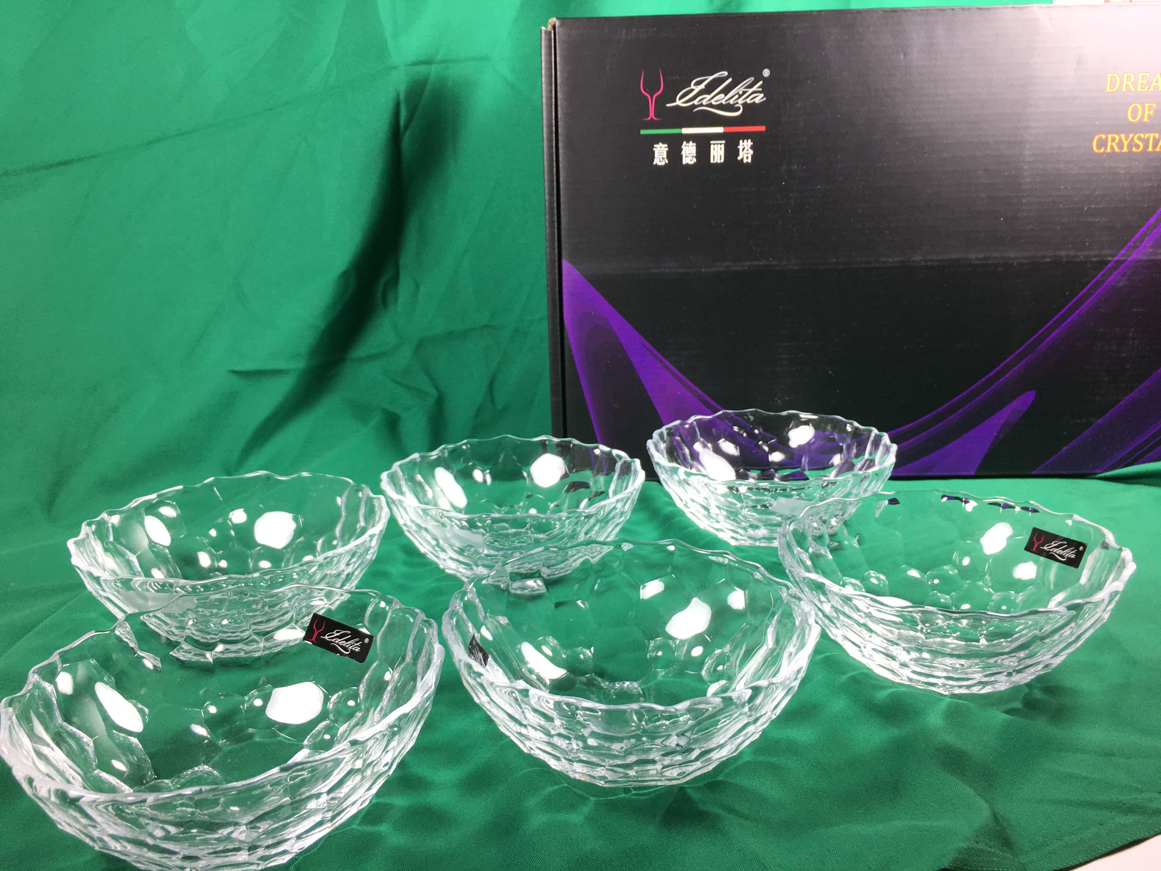 水晶缽碗組6A裝禮盒